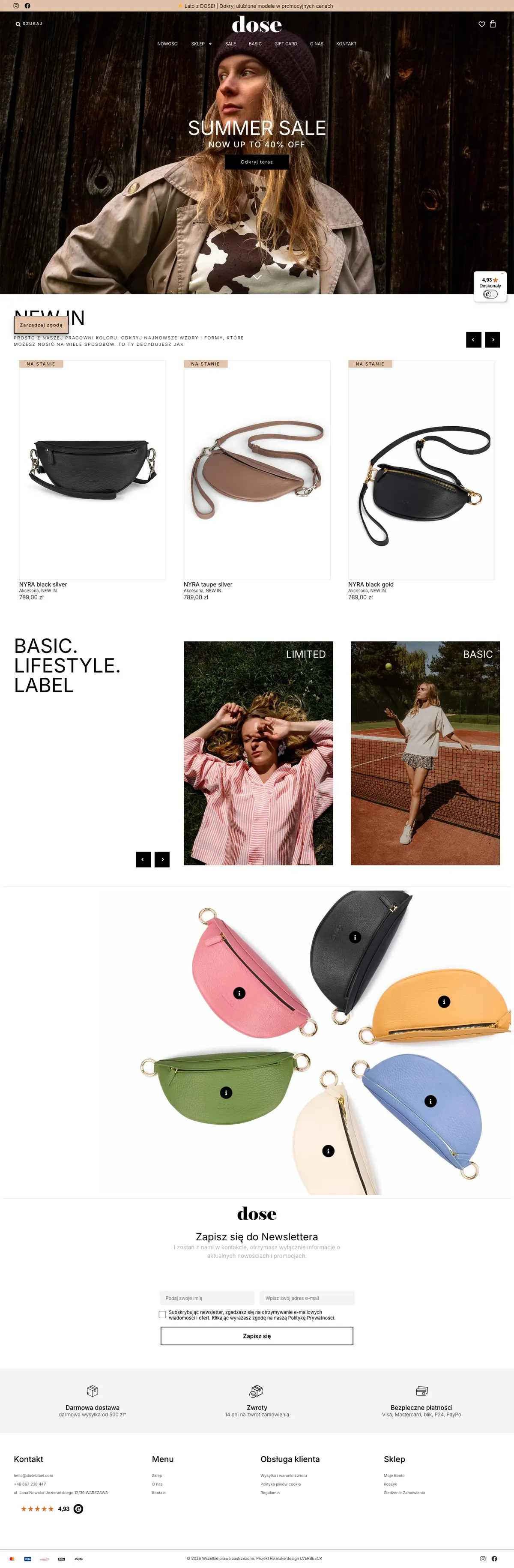 DOSE LABEL website, full page