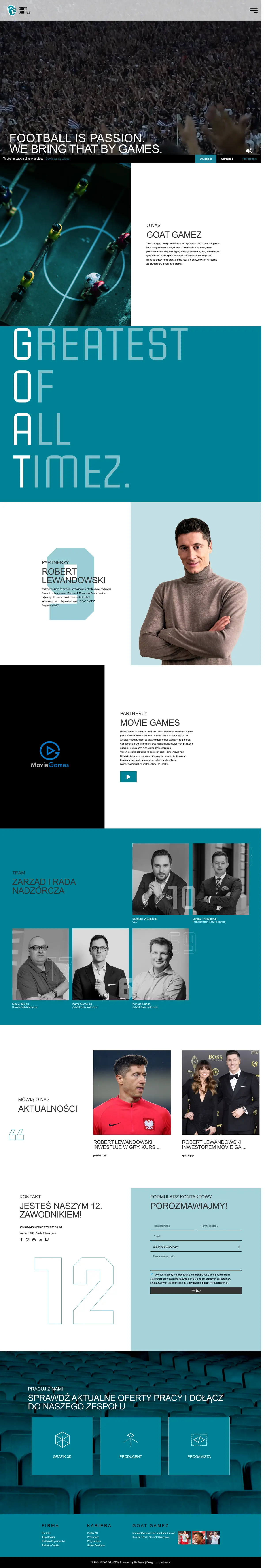 GOAT GAMEZ website, full page