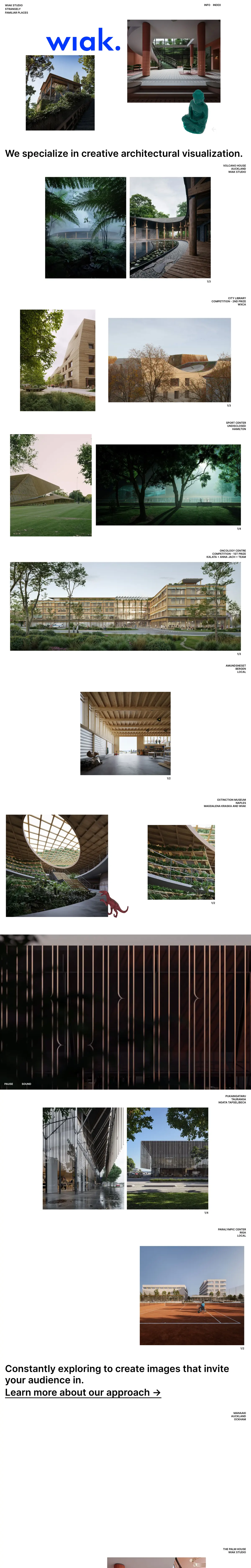 WIAK STUDIO website, full page